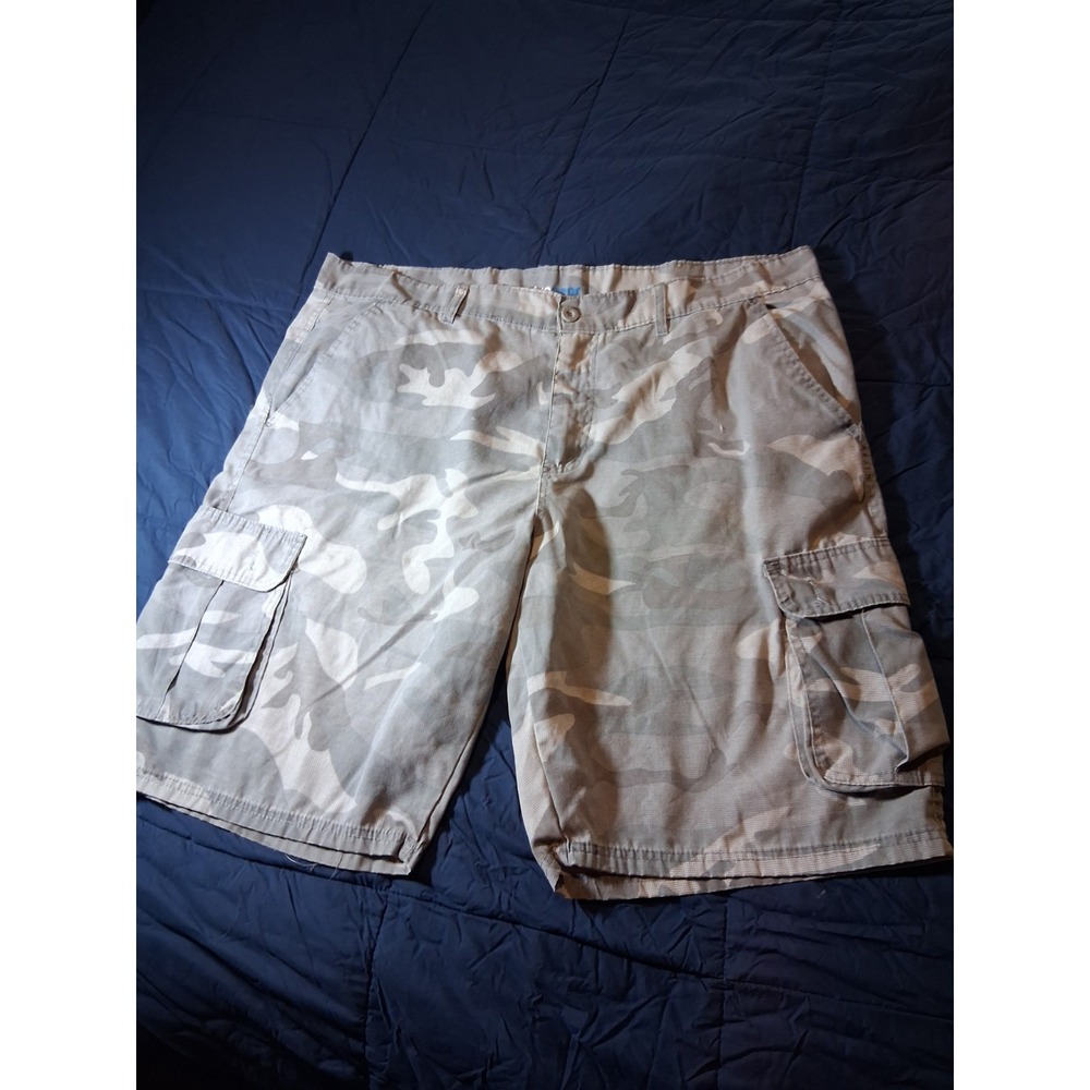 Blue Gear Mens Sz 44x12 Ripstop Grey Camo Hunting Hiking Outdoors Cargo Shorts